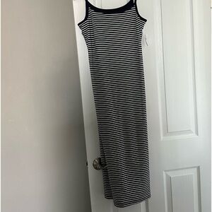 GAP Spaghetti Strap Navy Striped Maxi Dress